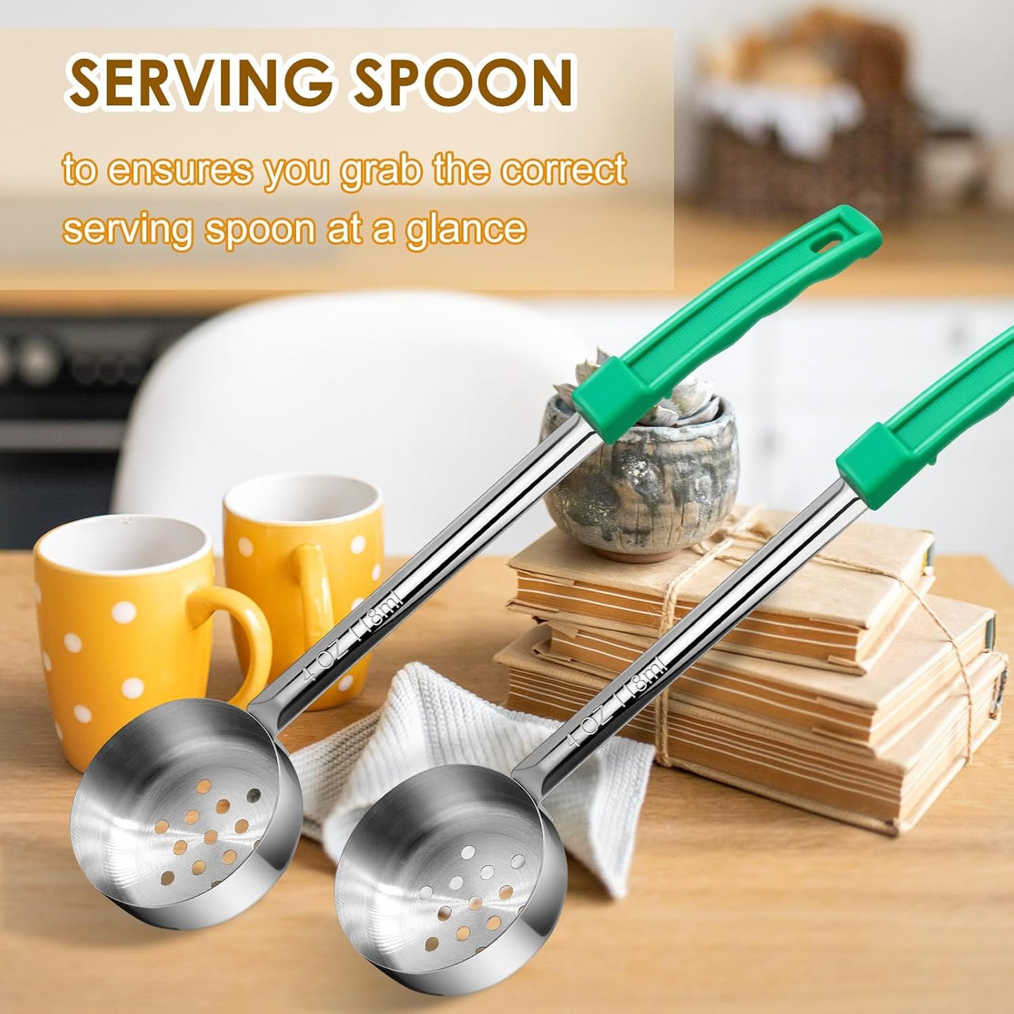 4 Ounce Solid Stainless Steel Portion Control Ladle Spoon - 4Pcs Pizza Sauce Serving Spoons Portion Ladle for Sauces, Perfect for Weight Watchers, Buffets, Parties