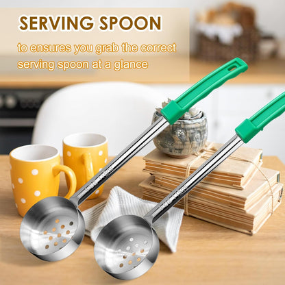 4 Ounce Solid Stainless Steel Portion Control Ladle Spoon - 4Pcs Pizza Sauce Serving Spoons Portion Ladle for Sauces, Perfect for Weight Watchers, Buffets, Parties