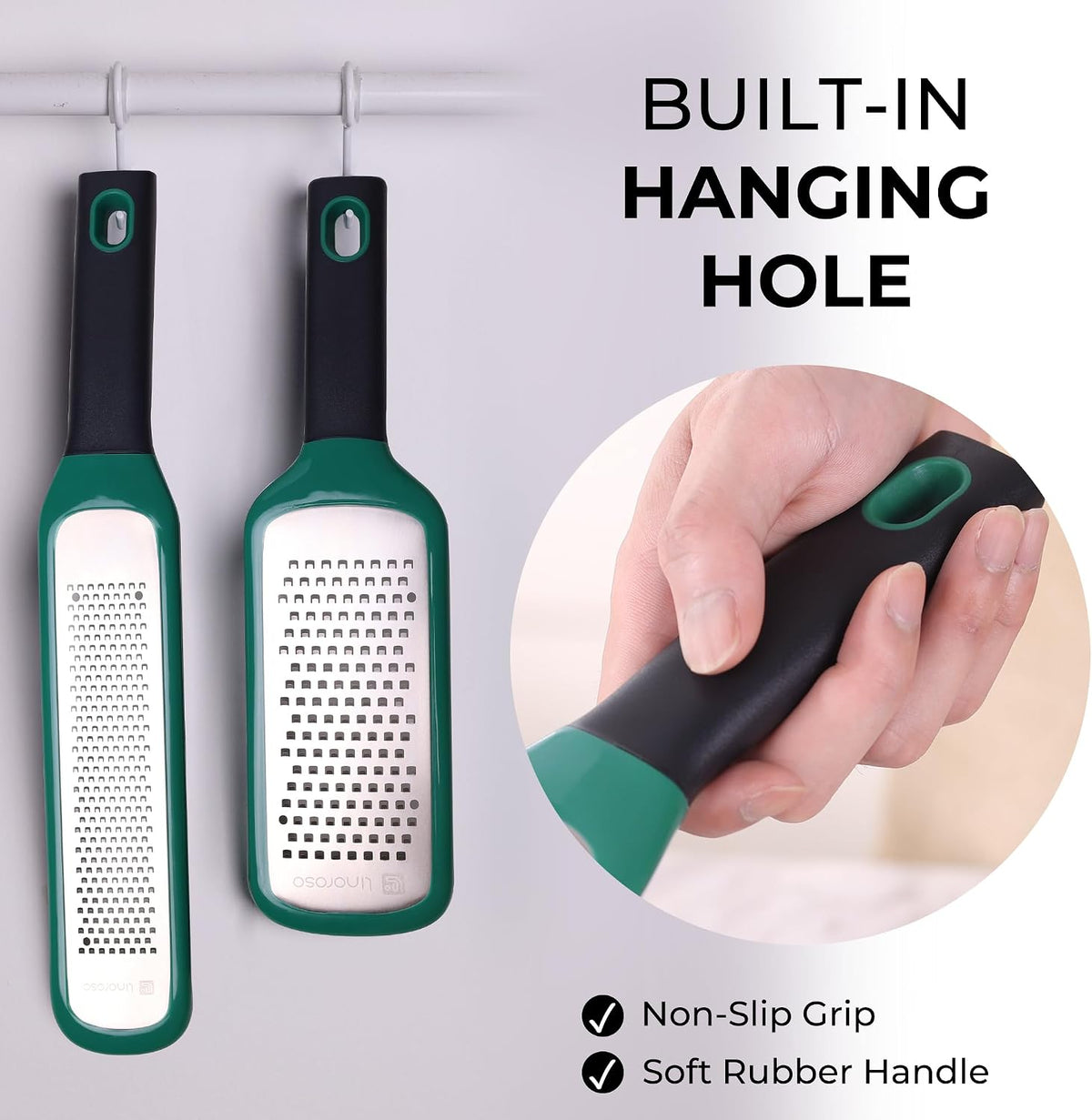 Lemon Zester Grater of 2, Kitchen Tool for Cheese, Garlic, Nutmeg