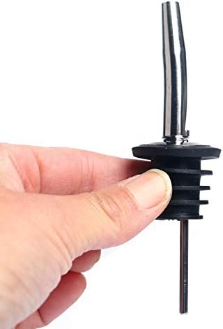 6 Pack Liquor Bottle Pourers, Liquor Pour Spout for Liquor Bottles, Stainless Steel Olive oil Dispenser Spout, Alcohol Pourer Spouts Dust Caps Covers Fixed, Sliver