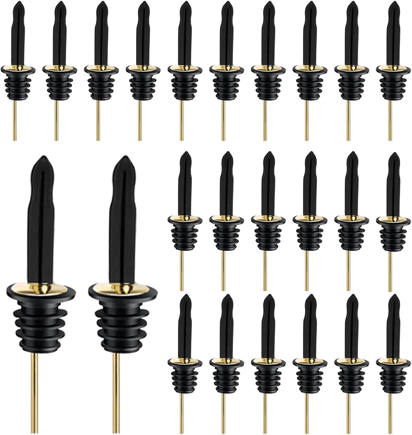 6 Pack Liquor Bottle Pourers, Liquor Pour Spout for Liquor Bottles, Stainless Steel Olive oil Dispenser Spout, Alcohol Pourer Spouts Dust Caps Covers Fixed, Sliver