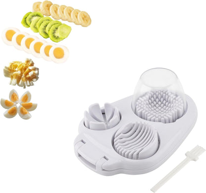 3-In-1 Egg Slicer for Hard Boiled Eggs,Stainless Steel Egg Cutter with 3 Cutting Modes,Multipurpose Kitchen Gadget,Dicer for Butter Strawberry,Mushroom,Banana,Cherry,Tomato