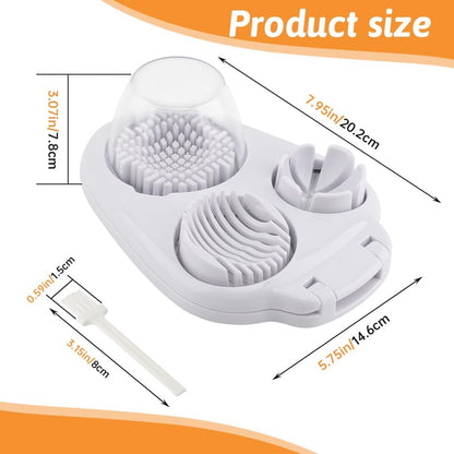 3-In-1 Egg Slicer for Hard Boiled Eggs,Stainless Steel Egg Cutter with 3 Cutting Modes,Multipurpose Kitchen Gadget,Dicer for Butter Strawberry,Mushroom,Banana,Cherry,Tomato