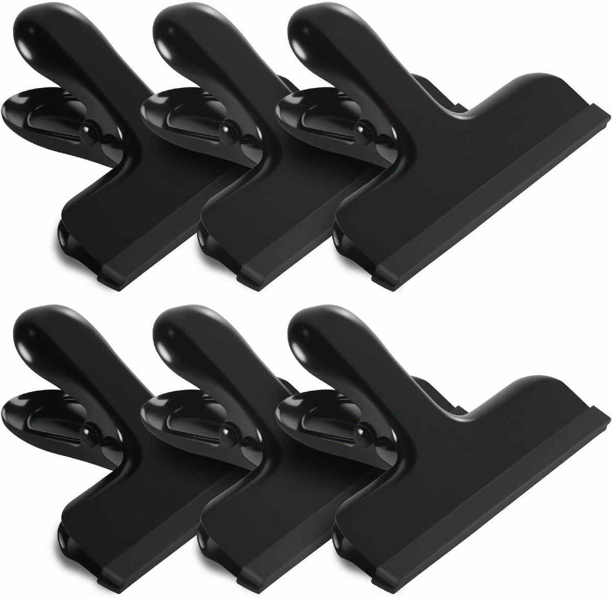 8 Pack Stainless Steel Chip Bag Clips Covered with Silicone - NO More Sharp Edges - Color Coded for Food Bags - Air Tight Seal, Heavy Duty for Kitchen and Office, 3 Inches