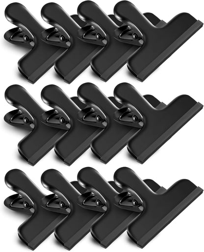 8 Pack Stainless Steel Chip Bag Clips Covered with Silicone - NO More Sharp Edges - Color Coded for Food Bags - Air Tight Seal, Heavy Duty for Kitchen and Office, 3 Inches