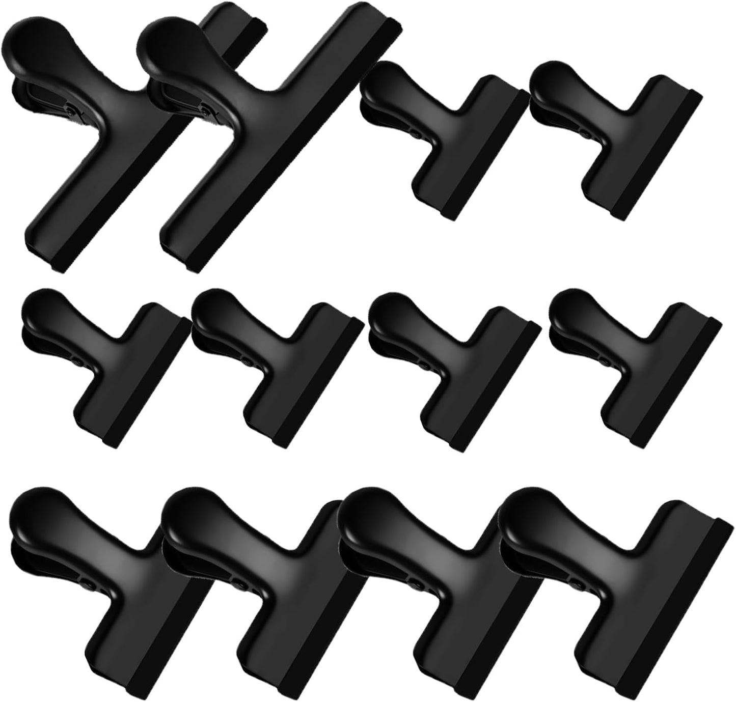 8 Pack Stainless Steel Chip Bag Clips Covered with Silicone - NO More Sharp Edges - Color Coded for Food Bags - Air Tight Seal, Heavy Duty for Kitchen and Office, 3 Inches
