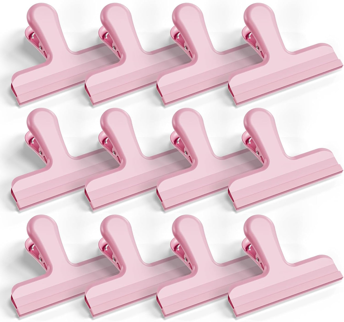 8 Pack Stainless Steel Chip Bag Clips Covered with Silicone - NO More Sharp Edges - Color Coded for Food Bags - Air Tight Seal, Heavy Duty for Kitchen and Office, 3 Inches