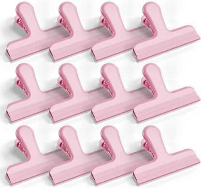 8 Pack Stainless Steel Chip Bag Clips Covered with Silicone - NO More Sharp Edges - Color Coded for Food Bags - Air Tight Seal, Heavy Duty for Kitchen and Office, 3 Inches