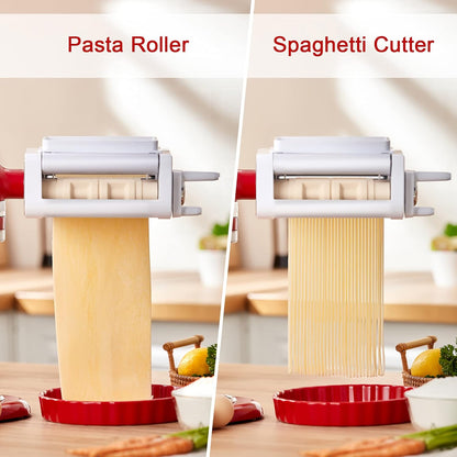 3-IN-1 Pasta Attachment & Ravioli Attachment for KitchenAid Stand Mixers, Pasta Maker Assecories included Pasta Sheet Roller, Spaghetti Cutter and Ravioli Maker Attachment