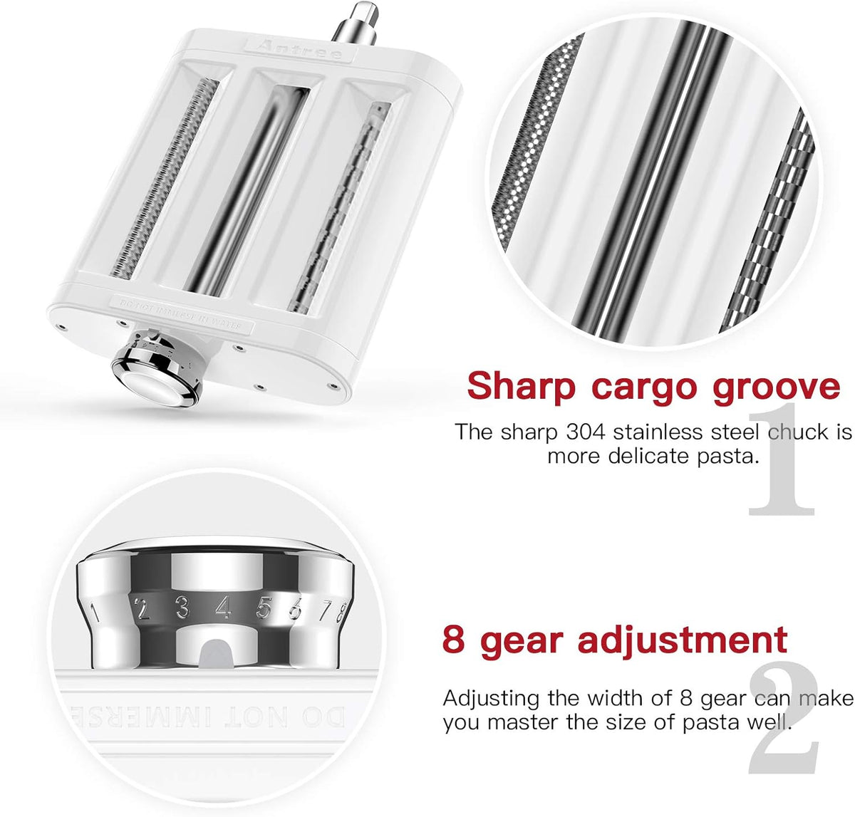 3-IN-1 Pasta Attachment & Ravioli Attachment for KitchenAid Stand Mixers, Pasta Maker Assecories included Pasta Sheet Roller, Spaghetti Cutter and Ravioli Maker Attachment