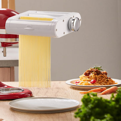 3-IN-1 Pasta Attachment & Ravioli Attachment for KitchenAid Stand Mixers, Pasta Maker Assecories included Pasta Sheet Roller, Spaghetti Cutter and Ravioli Maker Attachment