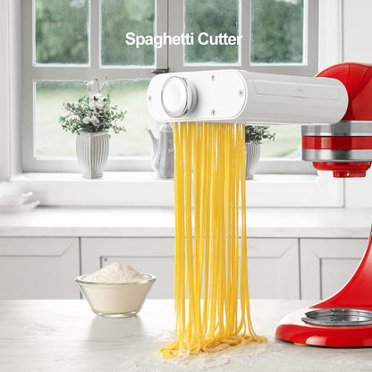 3-IN-1 Pasta Attachment & Ravioli Attachment for KitchenAid Stand Mixers, Pasta Maker Assecories included Pasta Sheet Roller, Spaghetti Cutter and Ravioli Maker Attachment