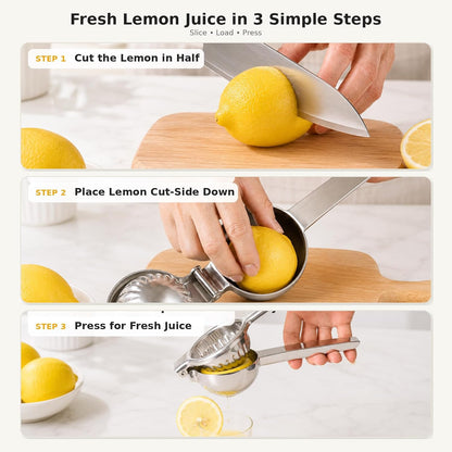 Premium Lemon Squeezer, Large Heavy Duty Handhelp Juicer for Lemon, Metal Hand Press Citrus Juicer, Lime Squeezer Bar Tool, Manual Citrus Press