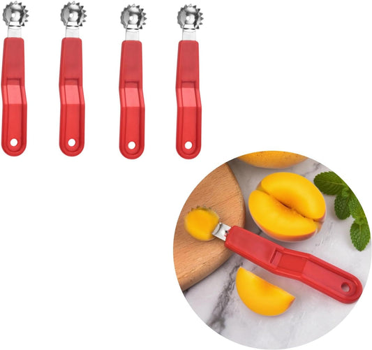 4Pcs Tomato Corer Tool Sturdy Strawberry Corer Tool for Fresh Fruits Vegetables Easy Use with Non-Slip Grip Red