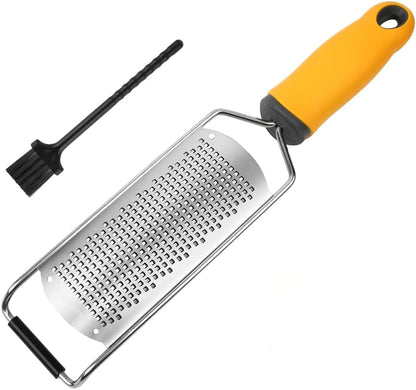 Lemon Zester, Hand Cheese Grater, Zester Grater with Handle, with Razor-Sharp Stainless Steel Blade, Protective Cover and Cleaning brush, Dishwasher Safe, by NSpring