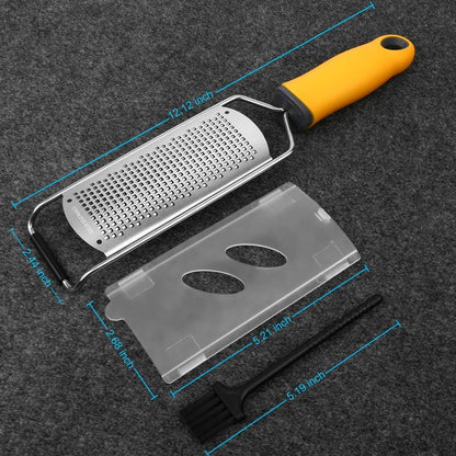 Lemon Zester, Hand Cheese Grater, Zester Grater with Handle, with Razor-Sharp Stainless Steel Blade, Protective Cover and Cleaning brush, Dishwasher Safe, by NSpring