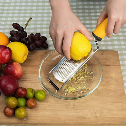 Lemon Zester, Hand Cheese Grater, Zester Grater with Handle, with Razor-Sharp Stainless Steel Blade, Protective Cover and Cleaning brush, Dishwasher Safe, by NSpring