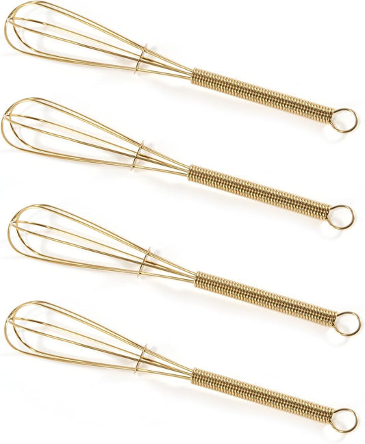 GEPOR Mini Whisks 5 inch 4Pcs Gold