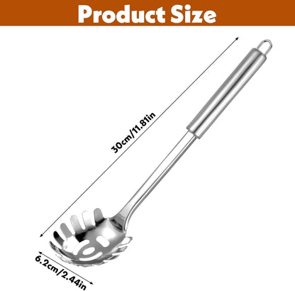Pasta Fork Stainless Steel Pasta Spoon, Spaghetti Sever, Heavy Duty Metal Spaghetti Spoon Kitchen Utensils.