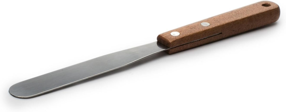 Fox Run Offset Icing Spatula, 4.25-Inch Stainless Steel Blade, Wood Handle, Metallic