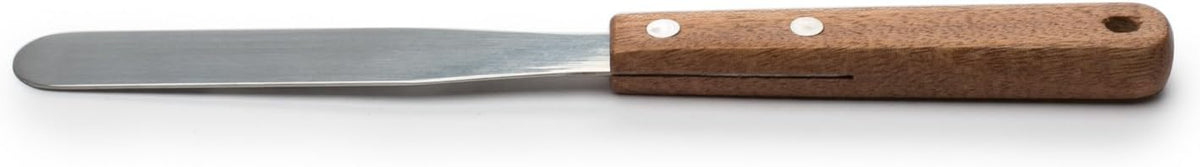 Fox Run Offset Icing Spatula, 4.25-Inch Stainless Steel Blade, Wood Handle, Metallic