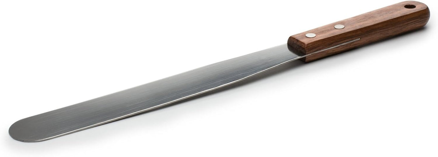 Fox Run Offset Icing Spatula, 4.25-Inch Stainless Steel Blade, Wood Handle, Metallic