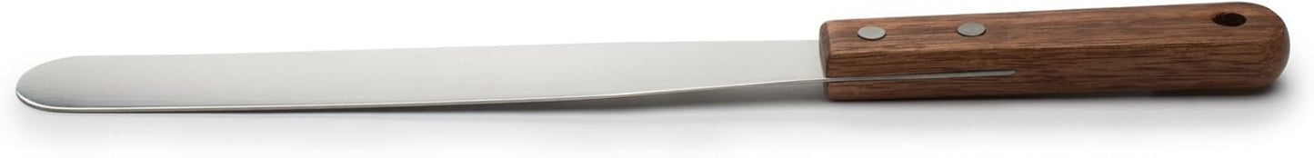 Fox Run Offset Icing Spatula, 4.25-Inch Stainless Steel Blade, Wood Handle, Metallic