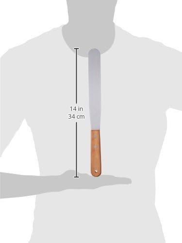 Fox Run Offset Icing Spatula, 4.25-Inch Stainless Steel Blade, Wood Handle, Metallic