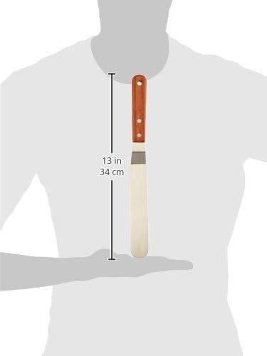 Fox Run Offset Icing Spatula, 4.25-Inch Stainless Steel Blade, Wood Handle, Metallic