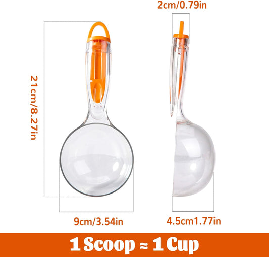 Dog Food Scoop,1 Cup Measuring Cup,3-in-1 Cat Pet Food Scoop
