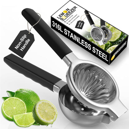 Premium 316L Medical-Grade Stainless Steel Lemon Squeezer - Baby-Safe Citrus Juicer, Heavy-Duty Manual Lime Squeezer with Zero Heavy Metal Leaching