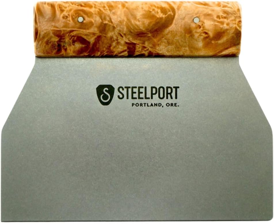 STEELPORT Bench Scraper | Dual Edge Stainless Steel Dough Cutter, USA Made