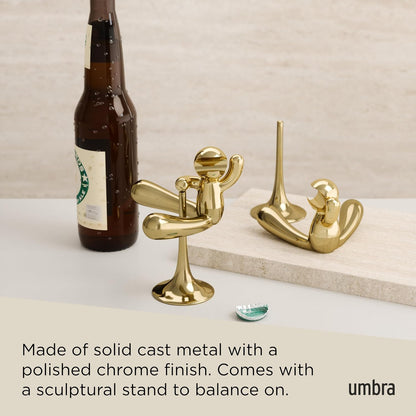 Rodeo Buddy Bottle Opener with Stand, Chrome