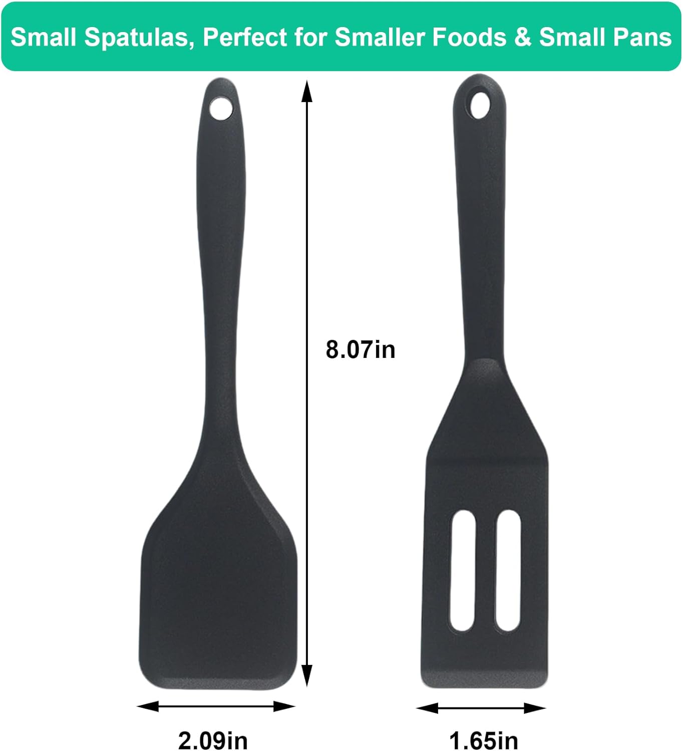 （2 Pack） Heat-Resistant Flexible Silicone Spatula for Baking, Cooking, Small Silicone Spatula Kitchen Utensils for Cookies & Brownies, Mini Rubber Spatulas for Nonstick Cookware (Green)