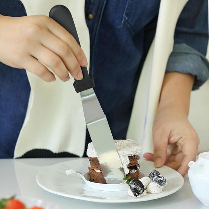 Icing Spatula, Little Cook Stainless Steel Offset Spatula, Cake Spatula with Ergonomic PP Handle, Multi-purpose Frosting Spreader for Home, Kitchen, Baking, Dishwasher Safe (6 inch)