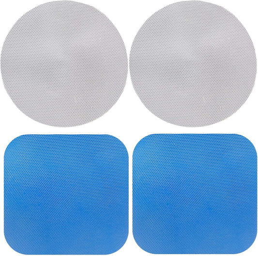 4pcs Rubber Jar Opener Gripper Pads, Blue and Grey | Anti-Slip, Multi-Purpose, Kitchen Coasters, Bottle Lid Openers