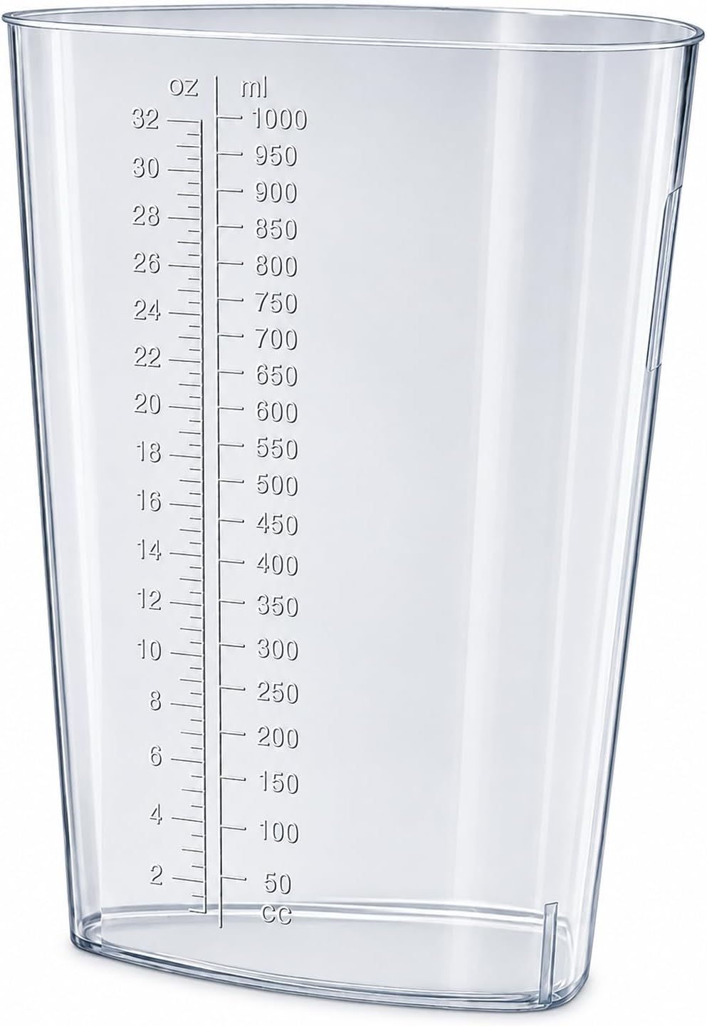 32 oz Graduated Triangular Intake Output Container, Plastic, 5 Pack | Easy-to-read oz & cc markings for accurate measuring, ideal for specimen collection, paint, epoxy mixing and laboratory use