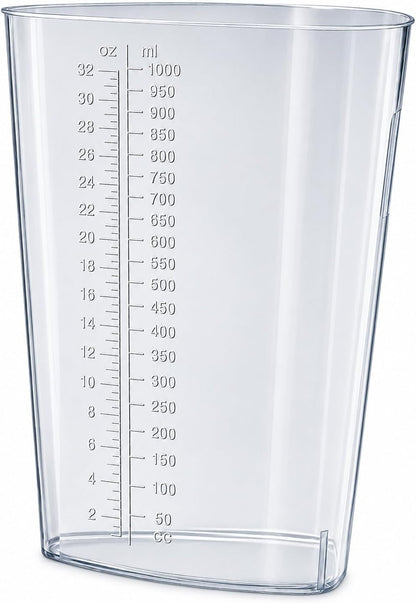 32 oz Graduated Triangular Intake Output Container, Plastic, 5 Pack | Easy-to-read oz & cc markings for accurate measuring, ideal for specimen collection, paint, epoxy mixing and laboratory use