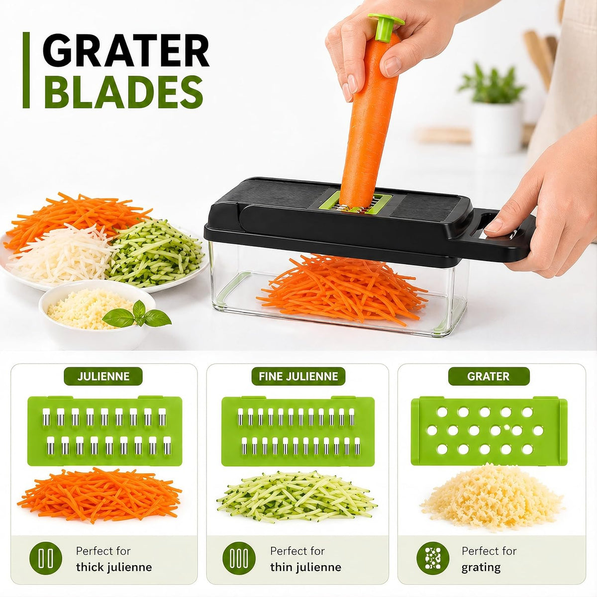 16-in-1 Vegetable Chopper with Container, Onion Chopper & Mandoline Slicer