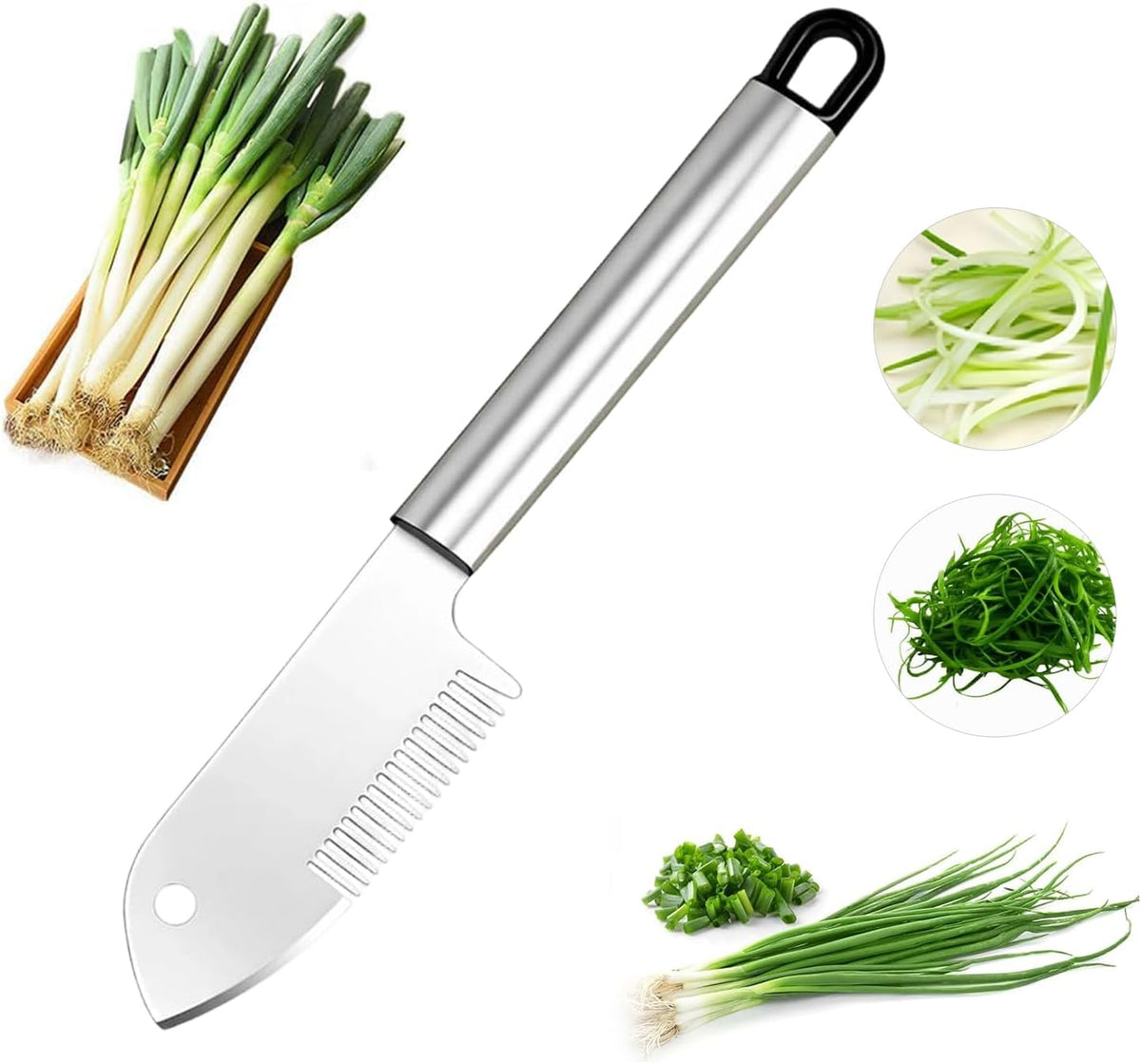 Stainless Steel Multi-Purpose Julienne Peeler, Stainless Steel Green Onion Slicer Scallion Shredder Cutter, 2026 New Vegetable Peelers Knife for Slicing Green Onions Vegetables & Garnishes (1)