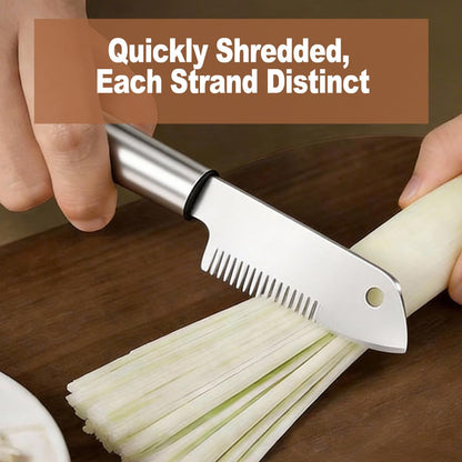 Stainless Steel Multi-Purpose Julienne Peeler, Stainless Steel Green Onion Slicer Scallion Shredder Cutter, 2026 New Vegetable Peelers Knife for Slicing Green Onions Vegetables & Garnishes (1)