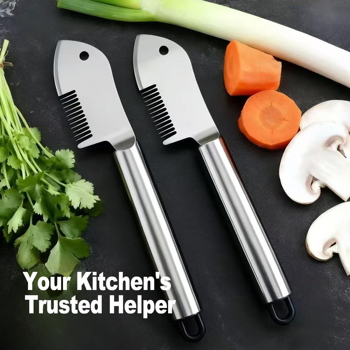 Stainless Steel Multi-Purpose Julienne Peeler, Stainless Steel Green Onion Slicer Scallion Shredder Cutter, 2026 New Vegetable Peelers Knife for Slicing Green Onions Vegetables & Garnishes (1)
