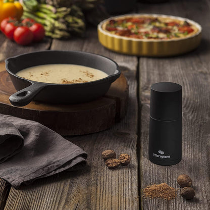 Manual Spice Mill - Cinnamon Grinder and Nutmeg Grater (Black)