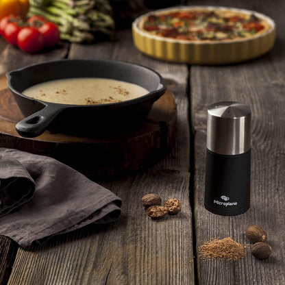 Manual Spice Mill - Cinnamon Grinder and Nutmeg Grater (Black)