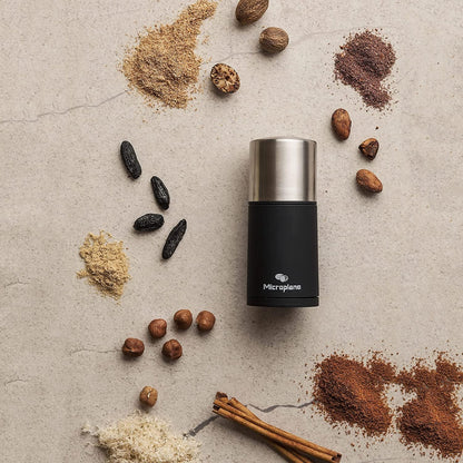 Manual Spice Mill - Cinnamon Grinder and Nutmeg Grater (Black)