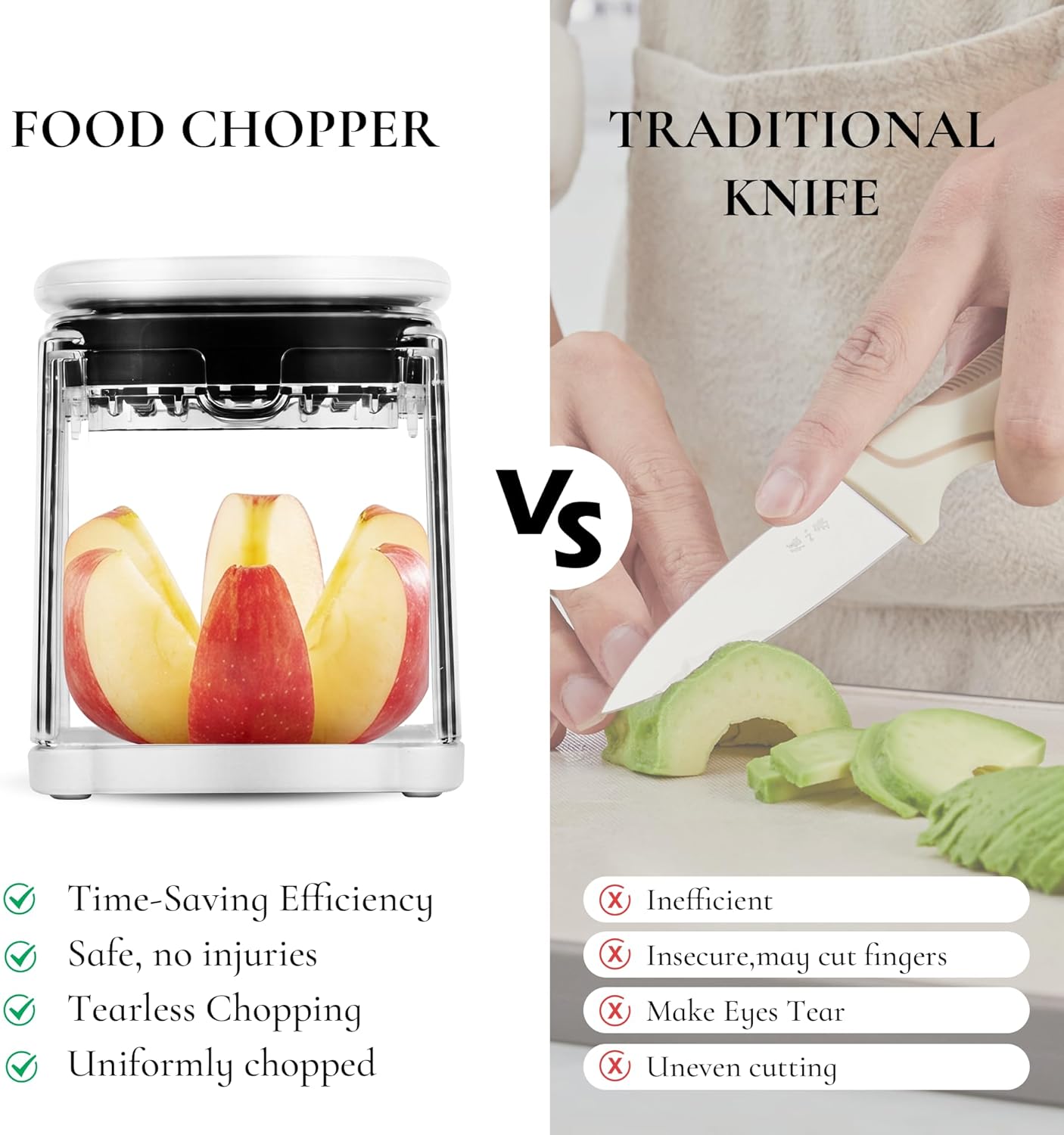 4-in-1 French Fry Cutter Potato Slicer with Container Manual Vegetable Chopper with 4 Blades Potato Cutter for Fries Apple Slicer & Onion Dicer