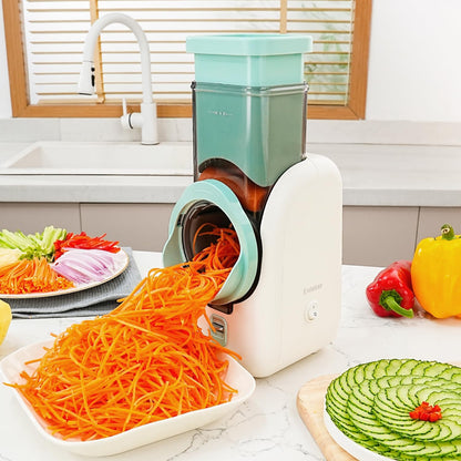 Electric Cheese Grater Rotary Slicer-One-Touch Control Vegetable Slicer, Nuts Grinder Cheese Shredder for Home Kitchen Use, 6 Replaceable Stainless Steel Blades(Black)