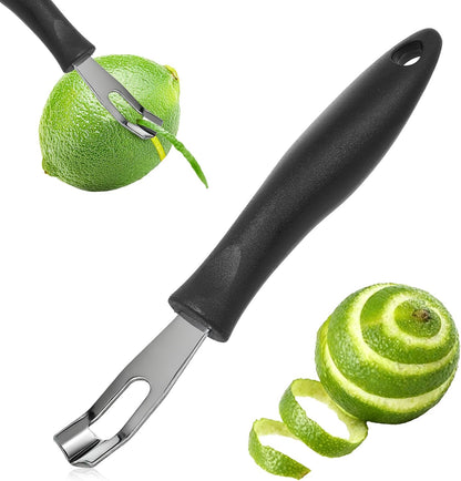 Channel Knife Lemon Peeler Zester-Garnish for Cocktail Mixers- Triangular, V-Shaped Stainless Steel Professional Grade Bar Tool-Fruit Peeler Zester (Peeler A)