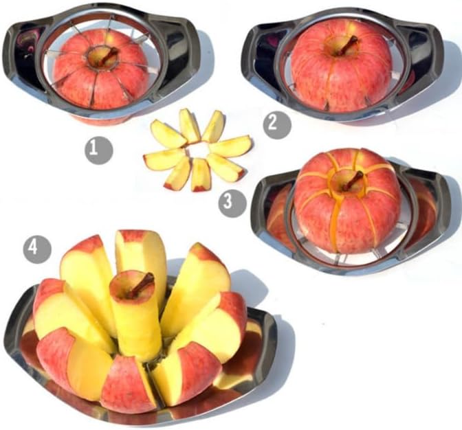 Apple Slicer,Stainless-Steel Apple Cutter 8 Slices, Sharp Blade Apple Corer and Slicer