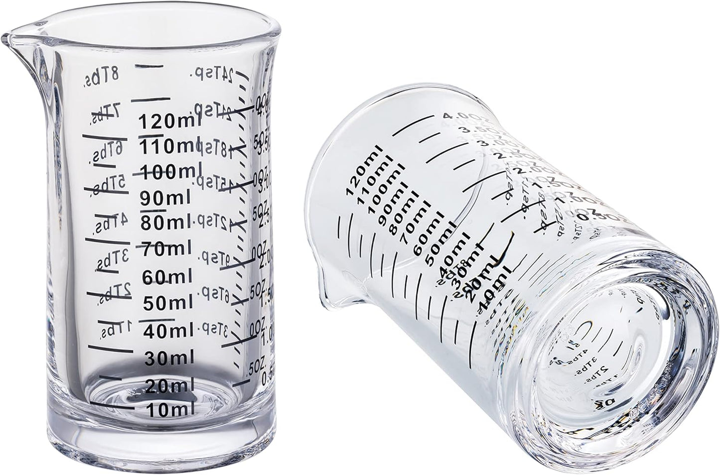 Ackers 4 Oz Glass Measuring Cup,Borosilicate Shot Glass with V-Shaped Spout-Red Line